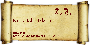 Kiss Nátán névjegykártya